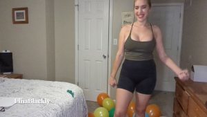 LinaBlackly - Auntie Pops You Balloons on her Tits - Watch Online