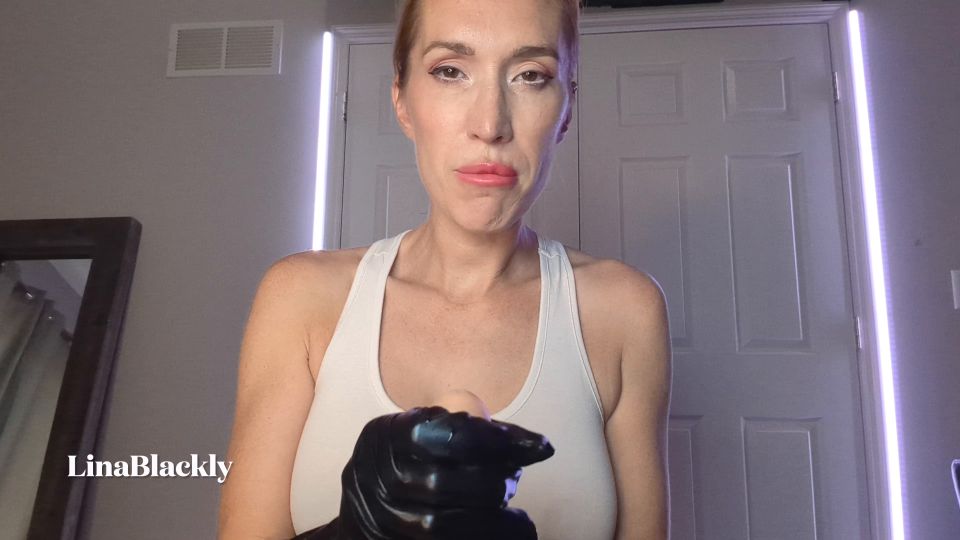 LinaBlackly - Gloved Mommy Jerks Your Cock - Watch Online