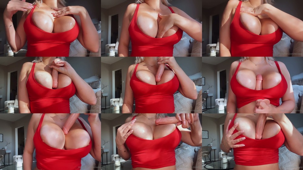 Nicciazzy - Someone Wished For More Dildo Tittfuck With My Red Sports Bra