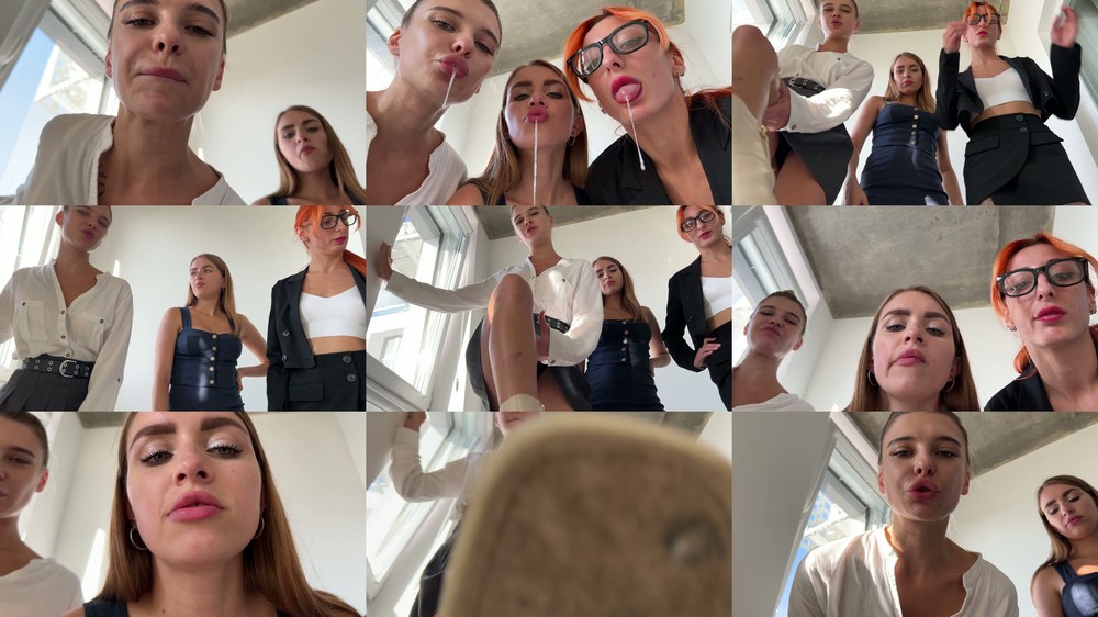 Petite Princess FemDom - Dorimills, Jucy and Agma - Young And Cruel Female Teachers Spit On You - POV Spitting Humiliation