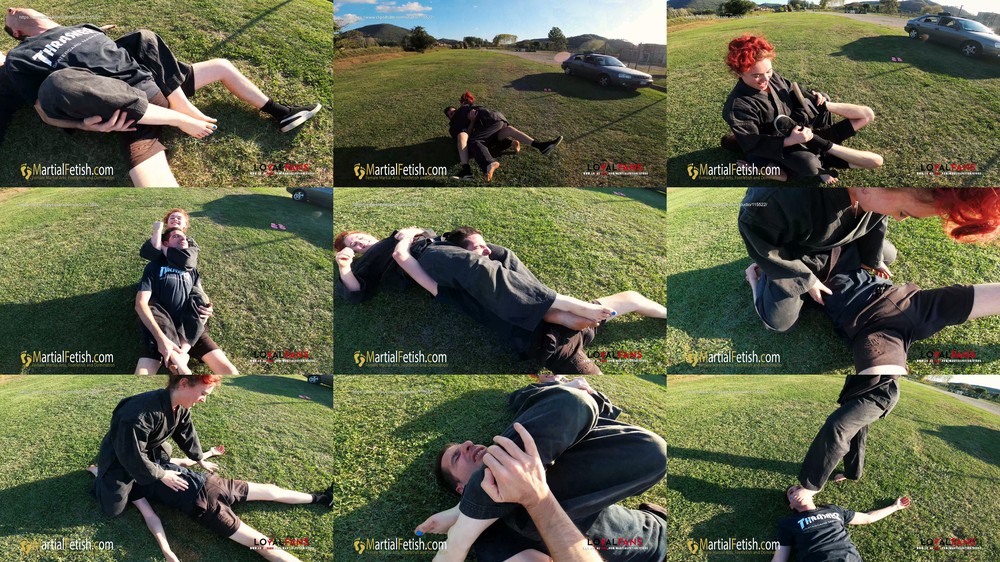 Martial Fetish - Alexis Luna Outdoor Black Gi Mixed Wrestling Domination