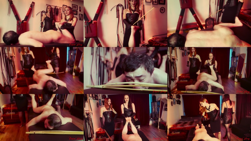 Mistress Elis Euryale and Ms Blanche - Meat for a double bastinado