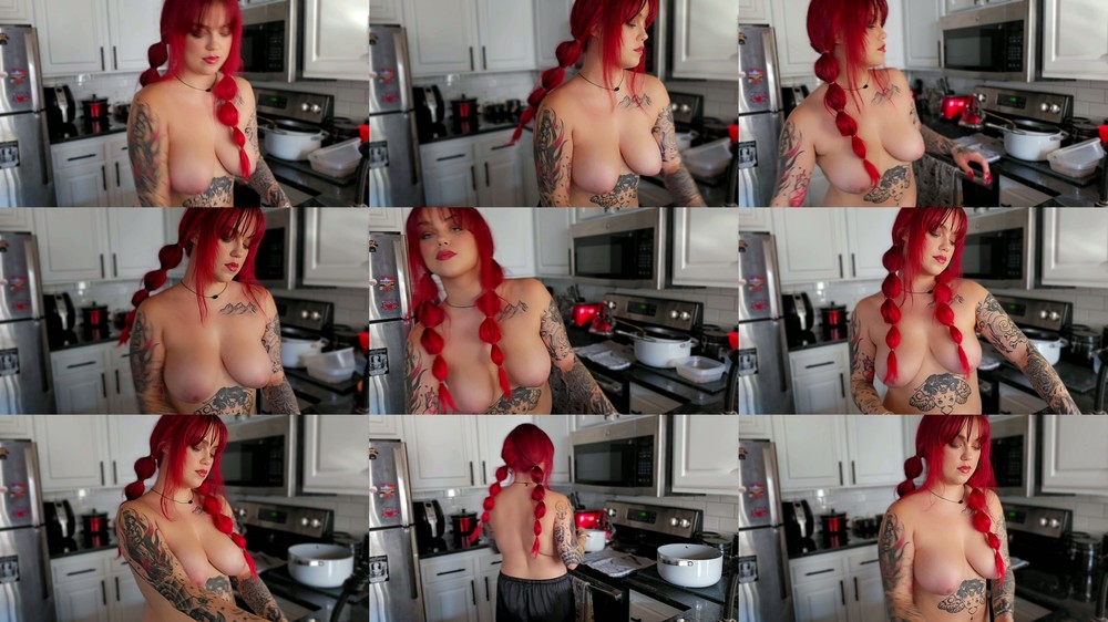 Ginger Rae xoxo - Doing the Dishes Topless with Pigtails - Ginger Rae