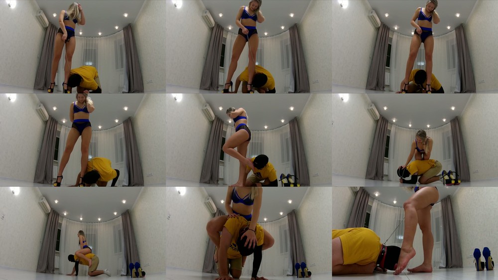 LICKING GIRLS FEET - FOX - Having fun with her pet - Shoe kissing and foot worshi