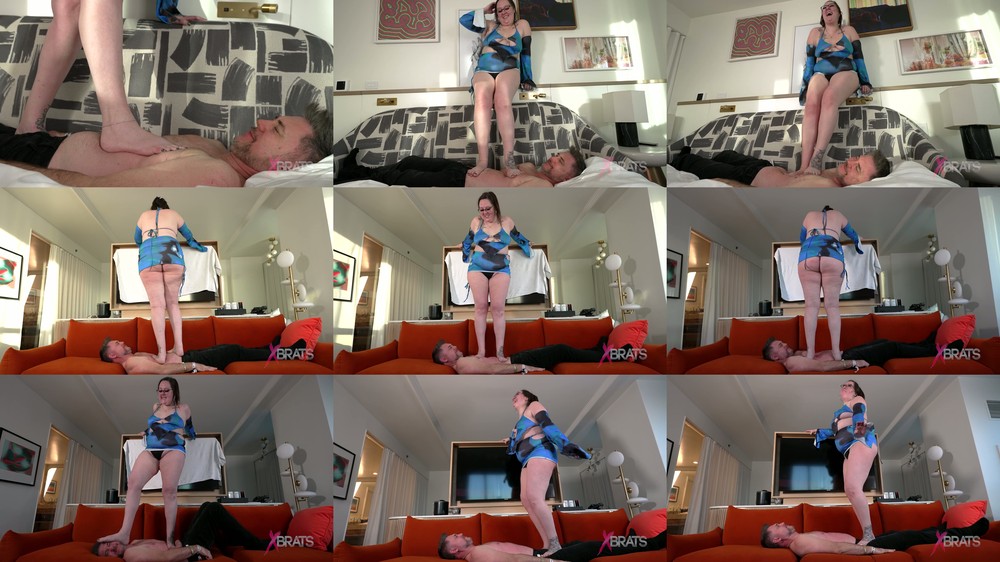 Bratty Foot Girls - Your Highness - Amazon Trampling on the bed & couch