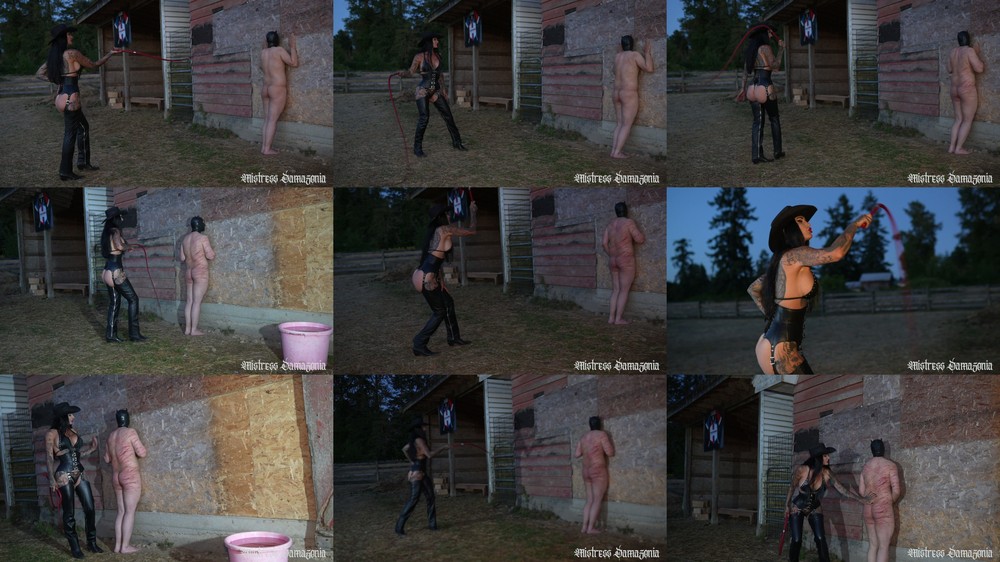 Mistress Damazonia - Cruel Cowgirl Whips Her Slave To Oblivion