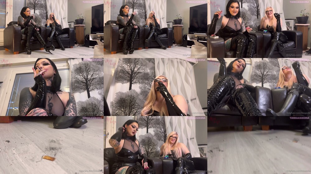 Tuhmaa Sokeria and Miss Evilia - Ashtray Pov For Two Mistresses