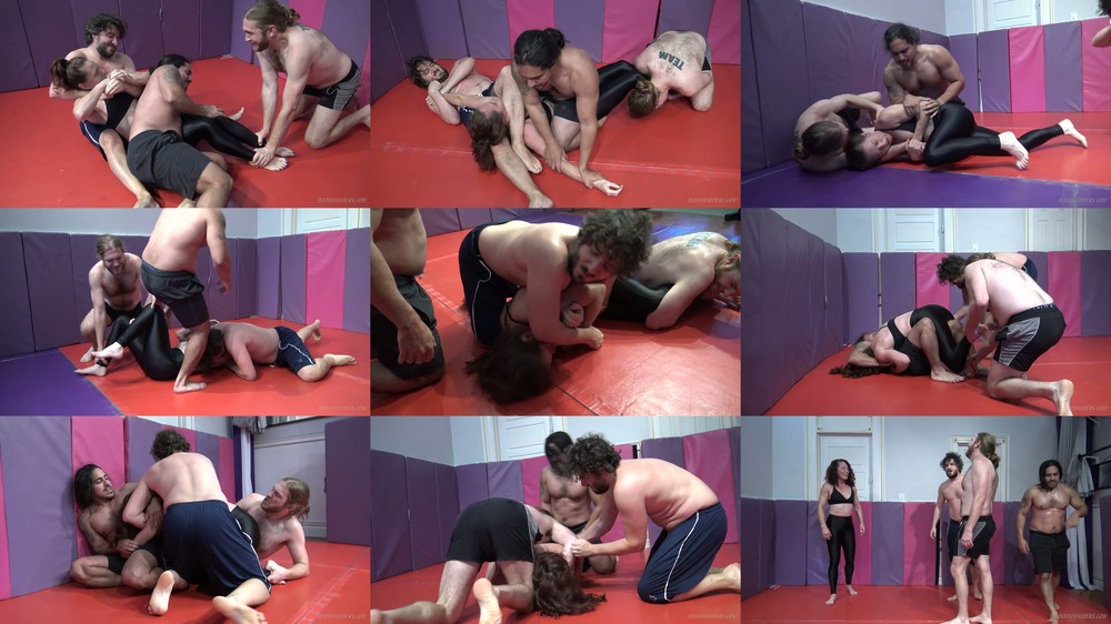 Doom Maidens Wrestling - Veve Vs Girth Joe And Frankie 3 On 1 Competitive Mixed Wrestling Challenge