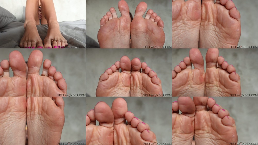 Feetwonder - Giantess On The Beds Shows Her Smelly Feet