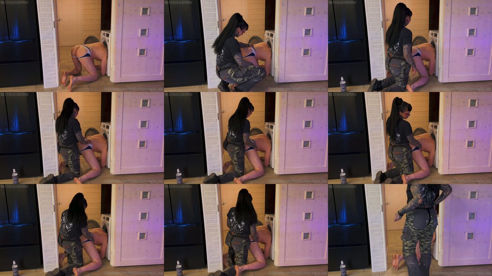 Thatluckysubguy vip - Miss Evilia - Ass Up, Head In The Washing Machine