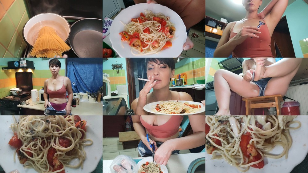 JuliaCrown - Cook disgust food pasta for slave
