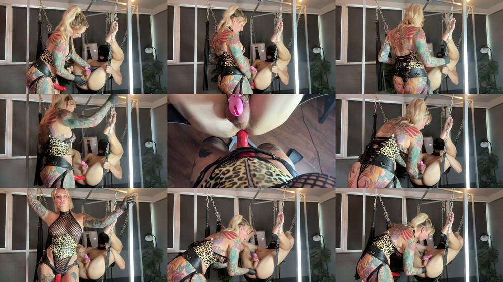 Ava Austen - Mrs_Austen - Chastity Caged Slung In The Swing Pegged and Fisted