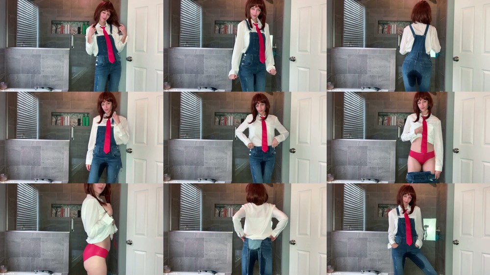 Sage Eldritch - Uraraka Ochako Wetting Blue Jean Overalls and Panties