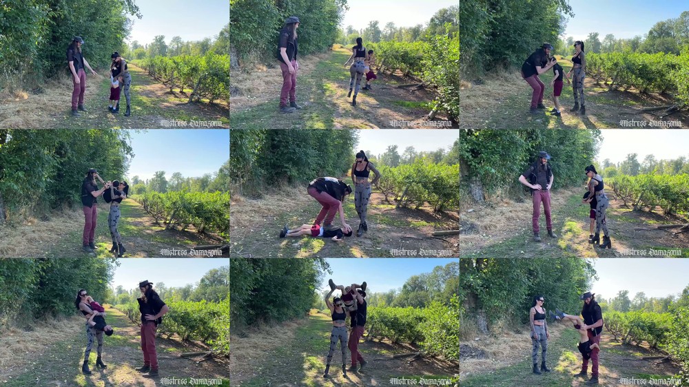 Mistress Damazonia - A 7ft1 6ft6 And 4ft10 Meet In A Field