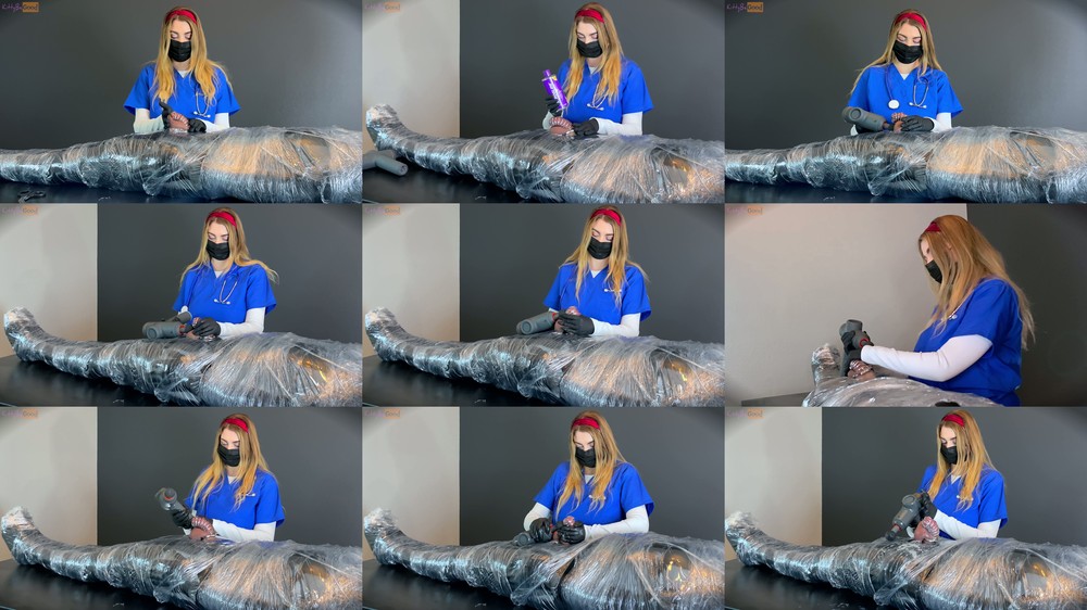 Kittybegood - Mistress KBG - Mummified Patient Gets Milked In Chastity By Nurse Kitty