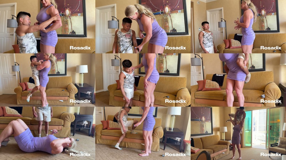 Rosadix - New - Tricked By A Muscle Girl Brittany Vs Chon - Size Comparison - Lift And Carry