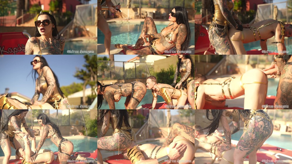 Mistress Damazonia and Demoness Luna - Golden Goddesses Fuck Pool Boy