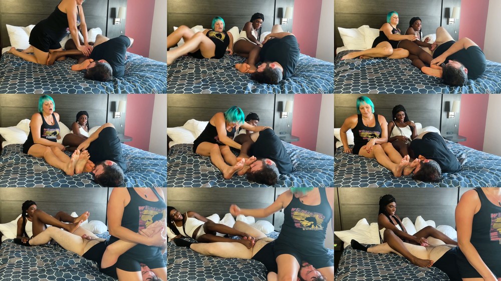 ONLYBALLKICKING - Paris Love And Jenni Foxx - Tall Girls Beat His Balls