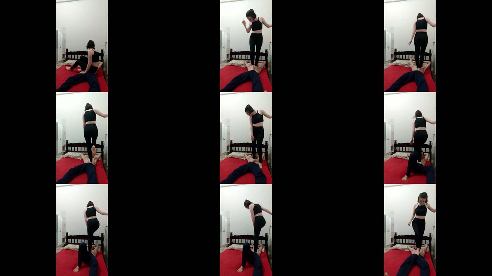 Pain And Pressure - 04 Beatriz - Trampling Tied Slave On Bed 2