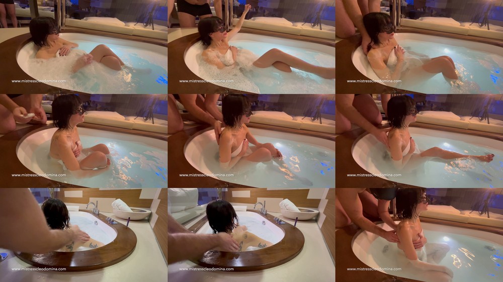 Cleo Domina - I relax in the tub you slave massage my back