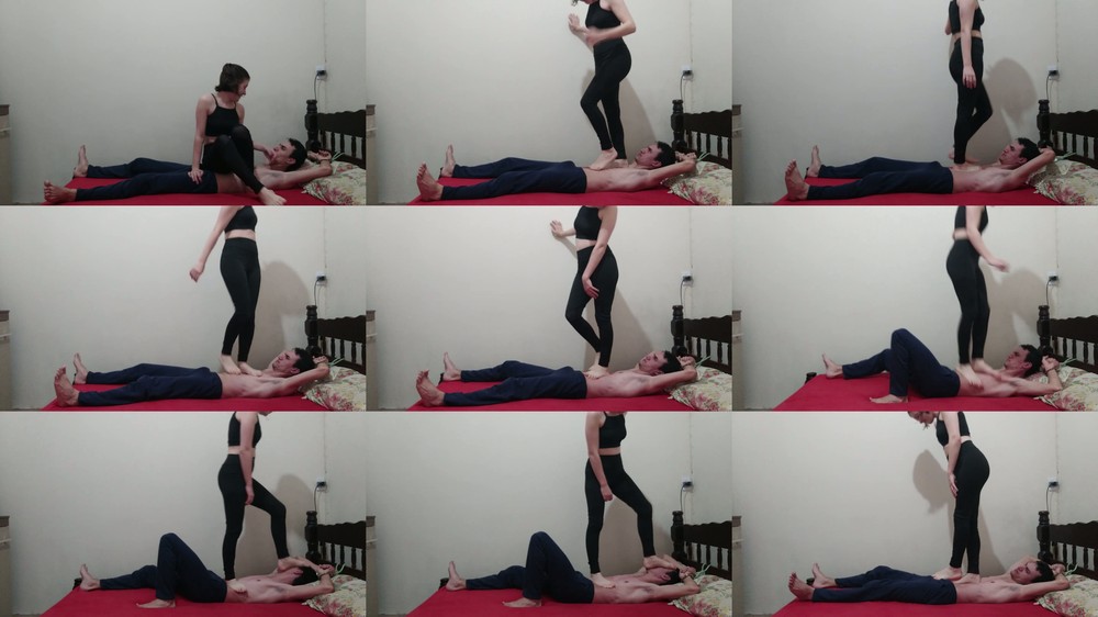 Pain And Pressure - 04 Beatriz - Trampling Tied Slave On Bed 1