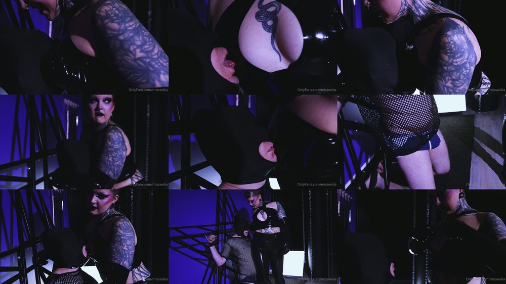Miss Evilia Bathory - Latex Boobs Worship Perky Top Face Press