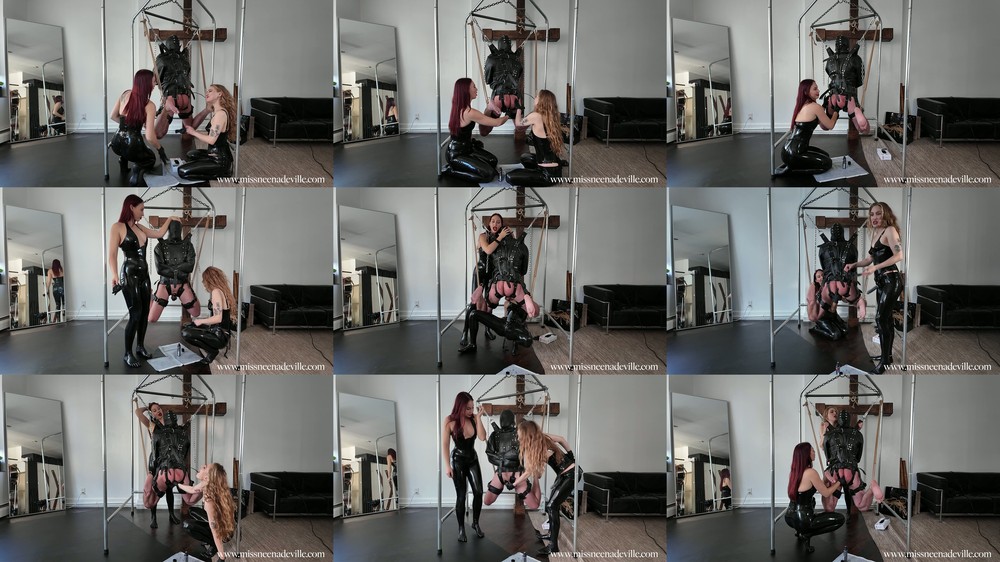 Neena De Ville and Mistress Roxanne - Suspended for Anal Pleasure