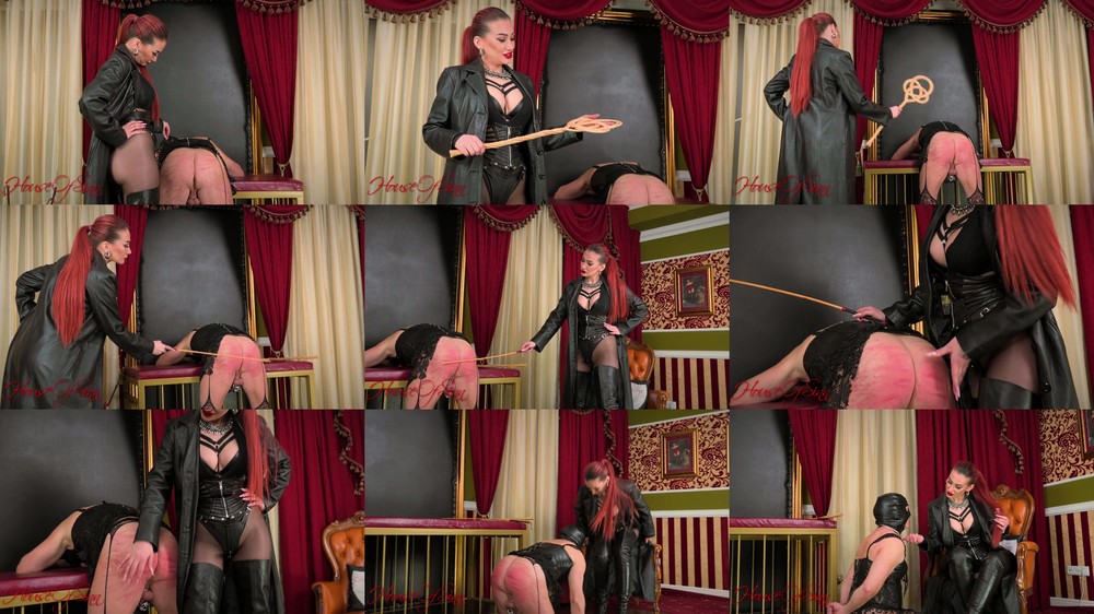 House of Sinn - Caning Punishment Mistress Amanda Leather Clad Discipline for Doi Real Training