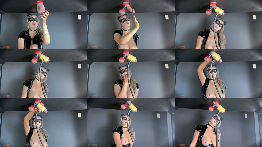 KittyBeGood - Mistress KBG - Milking Machine Drains The Slaves Big Balls Out Of Chastity