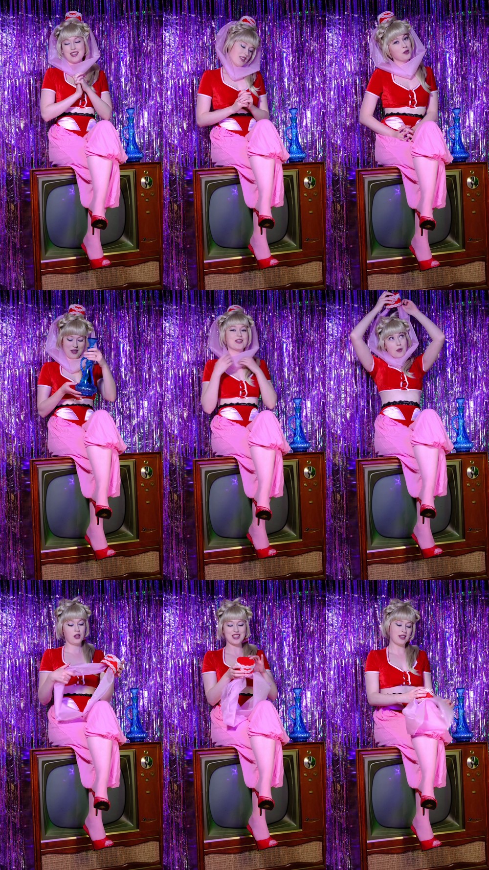 MadameBeatrix - Cosplaying in Pink Seamless Pantyhose