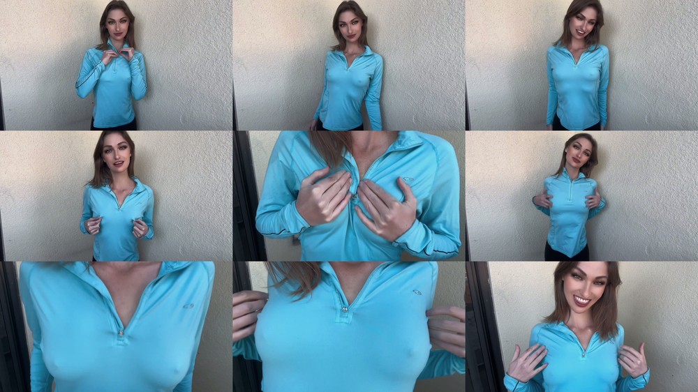 FetishMistress - No Bra SUPER cold hard nipples in workout gear