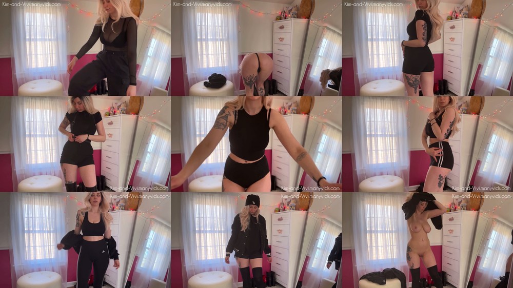 Kim and Vivi - Alt Fashion Try On And Strip) 5 Outfits