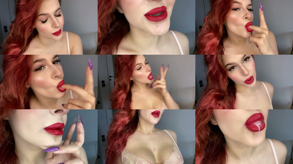 Pandora Princess - Soaking Wet Red Lips Spitfetish