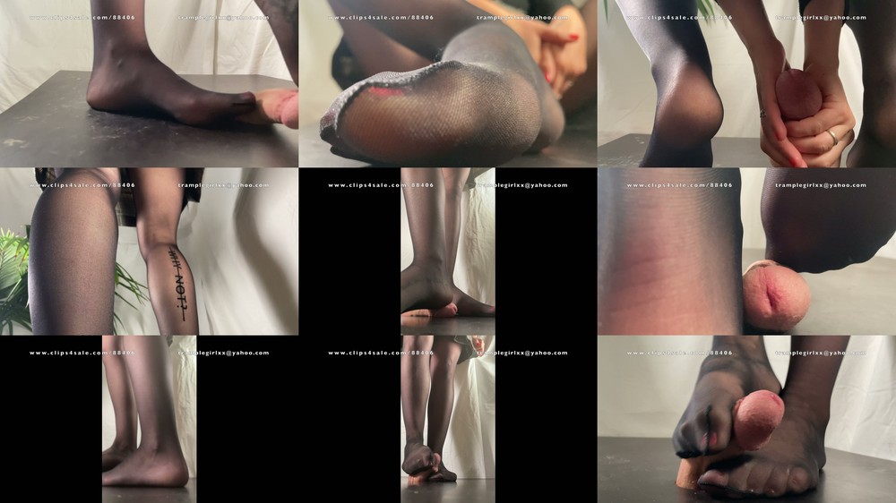 tramplegirls shoejobs and cockcrush - Black friday Special A Footjob in black Pantyhose Sensual Handjob