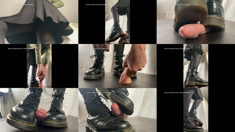 tramplegirls shoejobs and cockcrush - A Bootjob Dream in Black Doc Martens Boots CBT