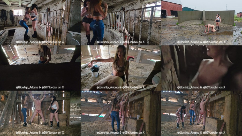 WorshipAriana - PitchFork Pegging Farm Pig - A Day In The Life Featuring Goddess Jordyn