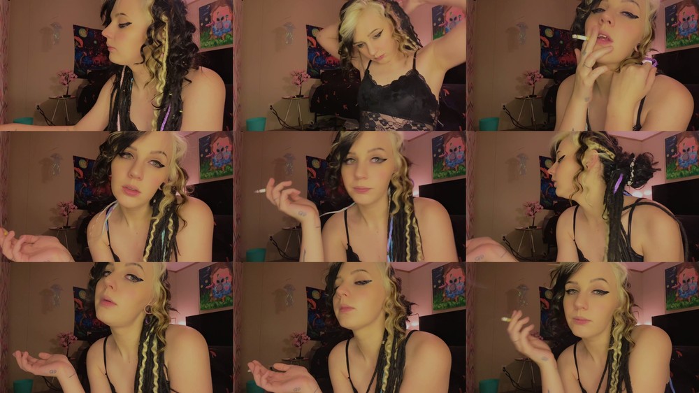 RavenSkye - Smoking and playing with tail Facefetish